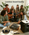 Image of a group enjoying music with a Straight Fire Gold Plated Rca Female To Female Coupler Extender connected to equipment.