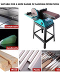 Heavy Hitter Belt Disc Sander With Stand Adjustable Angle Bench Grinder 1200W Motor for sanding wood, metal, and plastic.