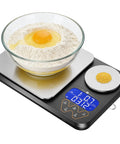 Dual Platform Kitchen Scale With 0.01g Precision And 5Kg Capacity Rechargeable Digital Scale For Grams And Ounces. Baking ingredients on scale