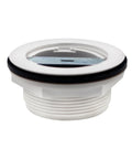 Heavy Duty No Caulk Shower Drain With Slick Polished Chrome Grate And Strong Compression Fit For Quick Abs Pvc Hookup, white drain body.