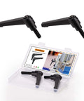 Set Of 2 Adjustable Clamping Lever Handles M8x20mm Quick Release Bolts Black Oxide Carbon Steel in transparent storage box