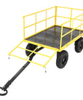 Heavy Duty Folding Utility Wagon Hauls Up To 1500 Lbs With Removable Sides, 13 Inch Wheels, 180 Degree Swivel Handle
