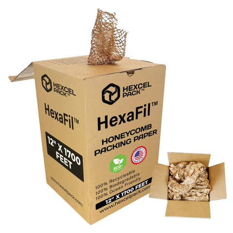 Eco Friendly Honeycomb Packing Paper For Shipping And Moving Cushions Delicate Items In A Handy Dispenser Box And Replaces Bubble Wrap With Sustainable PEFC Certified Paper That Is Plastic Free Reusable And Great For Protection