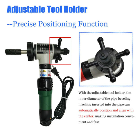 Adjustable tool holder for Heavy Duty Electric Pipe Beveling Machine Auto Centering Tube Chamfering Tool for precise positioning.