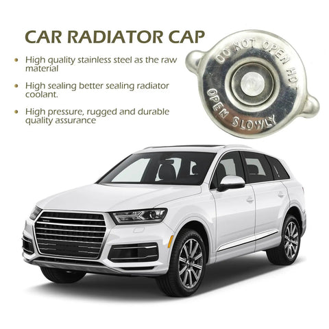16 PSI Stainless Steel Radiator Cap With Lug Seal Design Heavy Duty Replacement For Most Cars Silver Leak Proof