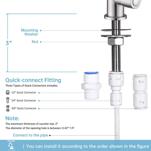 Brushed Gold Drinking Water Faucet For Kitchen Sink Solid Brass Construction Reverse Osmosis Compatible Water Filter Faucet installation