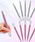 10 Pcs Manual Microblading Pens Aluminum Eyebrow Tools Set For Salon Use Pro Grade Lightweight Handheld Microblade Pens In Silver And Pink Durable Grip For Precise Shaping And Fine Detailing, silver and pink