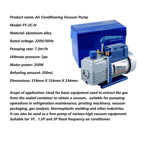 Kgkgk One Horsepower Refrigeration Vacuum Pump Kit For Ac Repair Tools Single Phase Motor With Forced Lubrication System And Large Oil Window Design For Reliable Operation And Easy Maintenance