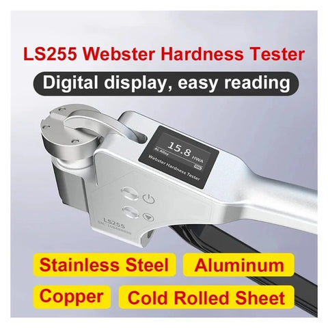 Lightweight Portable Digital Aluminum Hardness Tester Straight Shooter With Auto Scale Conversion And No Sweat Calibration For Aluminum Alloys showing digital display and measuring unit.