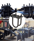 Trailer U Bolt Kit For 2-3/8 Inch Round Axle 3500 Lb Capacity 1/2 Inch Diameter 2 Inch Thread Pitch 5-1/2 Inch U Bolts