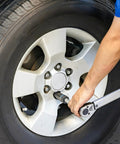 CHENZILIN 3-Piece Flexible Socket Extension Set used with a ratchet to loosen car wheel lug nuts