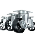 Beefy 3 Inch Cast Iron Swivel Caster Wheels Set Of 4 With Dual Locking Brakes, Heavy Duty 992 Lb Load Capacity For Cart Or Workbench