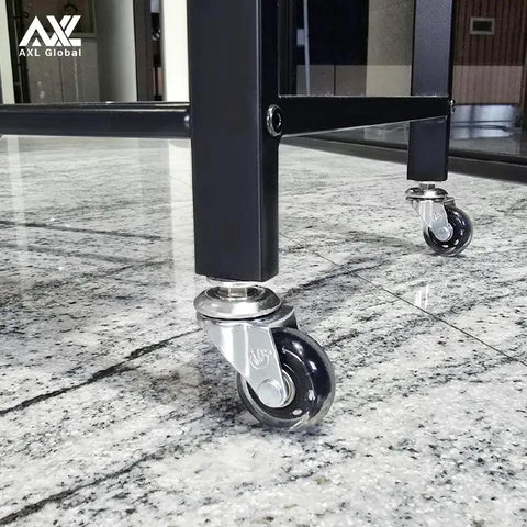 Inline Skate Style PU Screw In Caster Wheels With Five Sixteenths Eighteen Threaded Stem 25mm Length used on office furniture.