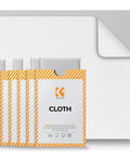 12-pack K&F Concept microfiber lens cleaning cloths, white with orange striped packaging for glasses and camera lenses