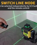 360 Self Leveling Laser Level With 60 Inch Tripod And One Thirteenth Inch Accuracy, Outdoor Pulse Mode Up To 197 Feet, Rechargeable Green Cross Line Laser Level Tool For Construction And Home Renovation, with remote