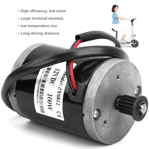 12V 100W High Speed Brushed Electric Scooter Motor low noise with crazy torque for scooters and e-bikes fast startup