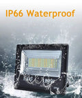 Spot Lighting 100W Led Solar Flood Lights Outdoor Dusk to Dawn Solar L,，， IP66 waterproof LED floodlight in water.