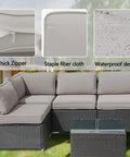 14 Piece Patio Cushion Covers Set Replacement For Outdoor Couch Cushions Splashproof Slipcovers With Zippers Cover Only Light Gray