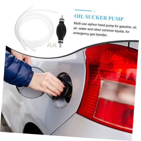 Manual Transfer Pump With One Way Siphon For Gas, Oil, Water And Fish Tank Liquids, Corrosion Resistant PVC Hand Pump, No Backflow, Easy Grab And Go Siphon For Cars, Motorcycles And Lawn Equipment used to fill a car fuel tank