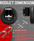 Product dimensions for 8 Inch Gate Wheel Caster For 1 5/8 To 2 1/2 Inch Round Tube Gates, Heavy Duty 300 Lb Capacity With Screws And Wrenches