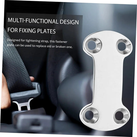 Heavy Duty Polished Fastener Plate Fixing Buckle With Multi Functional Design for Industrial Maintenance and DIY Projects on a car seat.