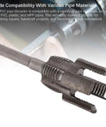 HaloVerde 1/2 Inch Pipe Threader Tool For Cleaning Clogged Threads, Alloy Steel Thread Cutting Die close-up showing compatibility with various pipe materials.