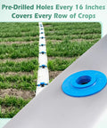 65 Foot Pre Drilled Drip Irrigation Tubing With Sixteen Inch Spaced Holes And Connectors Two And A Half Inch Diameter in garden