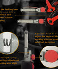 Detail of Solid Belt Sander Attachment For Angle Grinder with locking lever and adjustment knob for angle control.