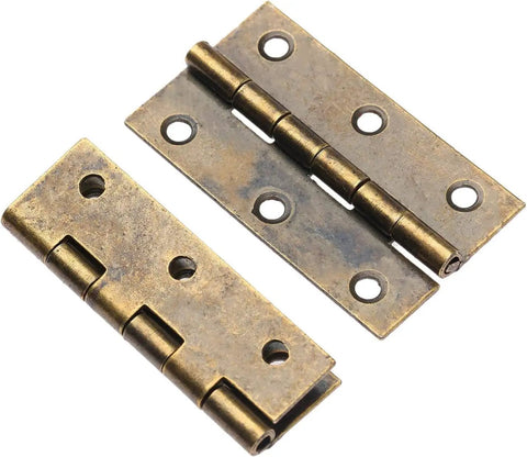 Bronze Decorative Wooden Box Hinge Set 2 Pieces For Small Cabinets And Drawers Jewelry Box Hardware Vintage Butt Hinge 50x28mm