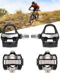 Rally RK210 And XC210 Dual Sensing Power Meter Pedals for road and off-road with cyclist riding uphill in background