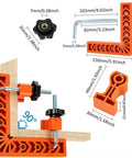 Seven Piece 90 Degree Precision Right Angle Clamp Set For Woodworking And Frame Making Keeps Corners Square In Picture Frames Boxes Drawers And Cabinets Boosting Your Pro Crafting Workflow And Accuracy, orange clamp with 150mm frame