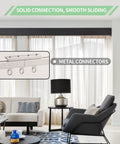 Heavy Duty Aluminum Curtain Track System With Adjustable Ceiling Or Wall Mount 3 Feet To 6 Feet Roller Hooks For Grommet And Pleated Drapes White Finish Built To Last with metal connectors
