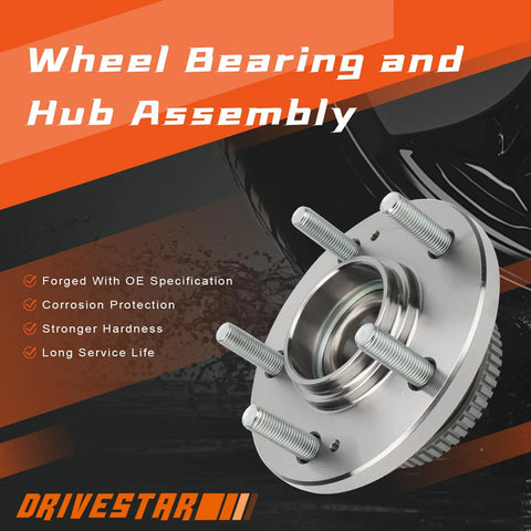 Rear Wheel Bearing And Hub Assembly For Hyundai Santa Fe 2001 Through 2006 FWD With Five Lug 4 Wheel ABS on display