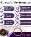 Infographic on benefits of 18 Piece O Ring Kit For Saeco Philips Gaggia Coffee Machines Food Grade Silicone Gaskets Set