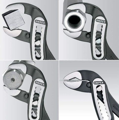Close-up of 12 Inch Alligator Pliers With 9 Position Adjustment For 30 Percent More Grip, showing jaws and self-locking mechanism.