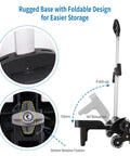 Foldable Backpack Trolley With Aluminum Alloy Frame Six Wheel Luggage Cart showing foldable design and rugged base