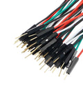 Male to Female Breadboard Jumpers for Arduino and Circuit Boards, 8cm Length, 40-Pack in 4 Colors, Pure Copper Conductors, close-up view