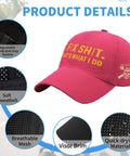 Golf Cap With I Fix Shit Thats What I Do Print Quick Dry Baseball Hat For Him Outdoor Camping Hiking Daywear Cap shown in red.