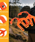 Heavy Duty Nylon Block And Tackle Pulley Set For Backcountry Game Hoisting Hella Portable Two Piece Badass Gear Rigging System For Solo Hunters And Field Operations - reinforced orange nylon components.