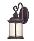 New Haven One Light Outdoor Wall Lantern in Steel With Clear Seeded Glass and Oil Rubbed Bronze Finish, 12.75in high