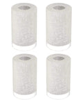 White Linen Frosted Glass Shade Replacement Set, 4 Pack Tall Cylinder Covers for Chandelier Pendant and Wall Sconce Lighting