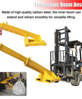 Professional Forklift Telescopic Boom Crane Attachment Hoisting 11000 Lbs Without Sweat includes heavy-duty lifting hook for versatile use.