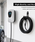 Heavy Duty Metal J Hook Ev Charger Holder With Non Slip Coating Wall Mount for organized EV charger cable indoors.