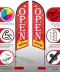 Now Open Feather Flag Pole Kit With Ground Stake Water Bag And Travel Bag Portable Outdoor Advertising Flag Banner For Business Promotion