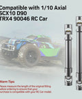 Rugged 1/10 Scale RC Drive Shaft Upgrade Kit, Adjustable CVD Shafts, Silver, Fits Traxxas TRX4 and Axial SCX10 Crawlers, 2Pcs