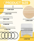 Product size chart for Mini Portable Patch Set With 50 Color Threads And Darning Loom Kit For Jeans And Socks.