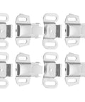 Iron mailbox roller catch kit for cabinet doors and drawers, smooth quiet operation, 8-piece set with mounting holes visible
