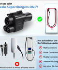 Top Tier Nacs To Ccs Adapter Dc Fast Charging No Sweat Ev Converter for Tesla Superchargers, black plug with safety indicators.