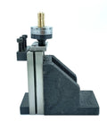 Side view of Mini Vertical Milling Slide For Bench Lathe Machine with 2 Inch Steel Vise, precision ground base, vertical travel.