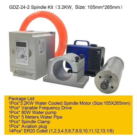 Heavy Duty Water Cooled Spindle Motor For Cnc Routers Built Tough High Torque Industrial Woodworking Milling Tool Kit with Components